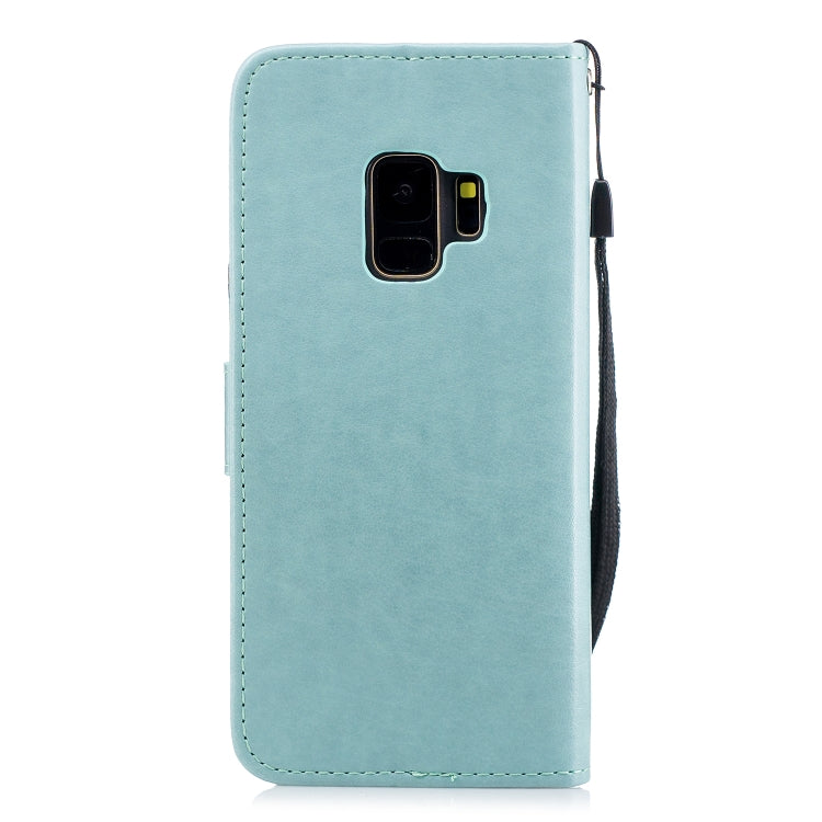 Plum Blossom Pattern Diamond Encrusted Leather Case for Galaxy S9 , with Holder & Card Slots