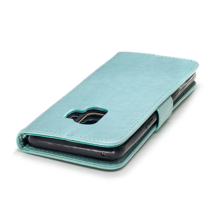 Plum Blossom Pattern Diamond Encrusted Leather Case for Galaxy S9 , with Holder & Card Slots