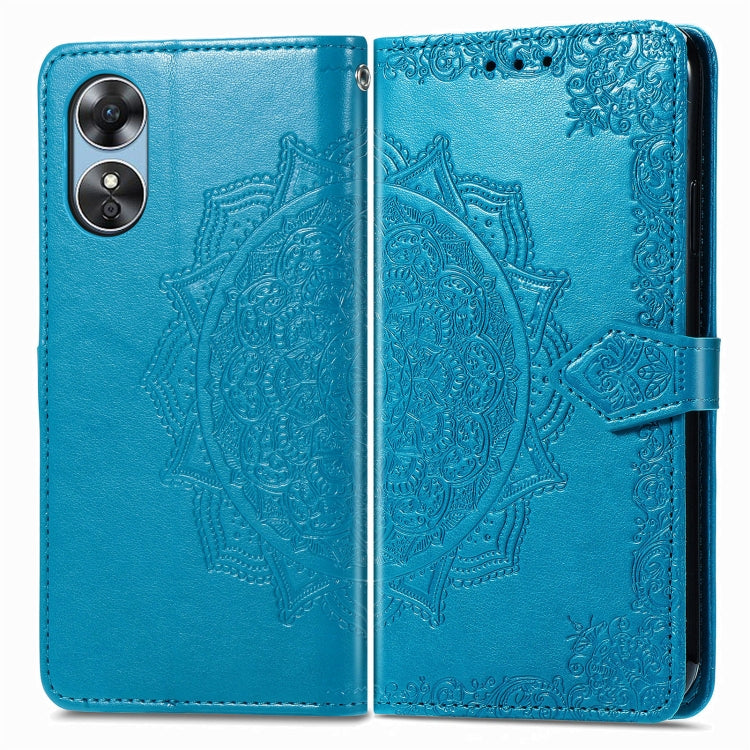 For OPPO  A17 Mandala Flower Embossed Leather Phone Case