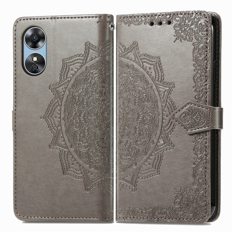 For OPPO  A17 Mandala Flower Embossed Leather Phone Case