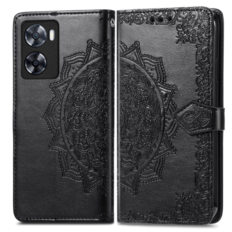 For OPPO  A57 4G Mandala Flower Embossed Leather Phone Case