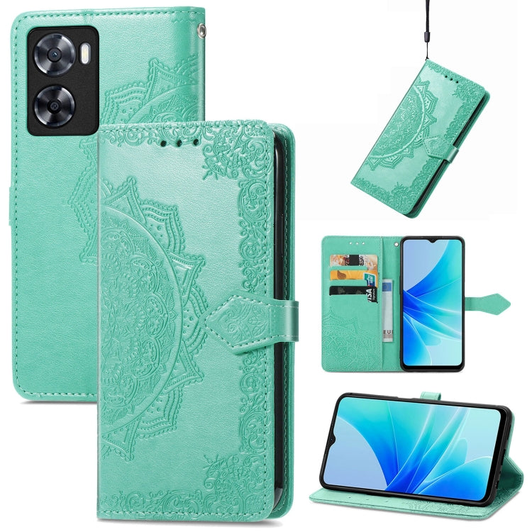 For OPPO  A57 4G Mandala Flower Embossed Leather Phone Case