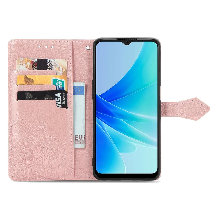 For OPPO  A57 4G Mandala Flower Embossed Leather Phone Case