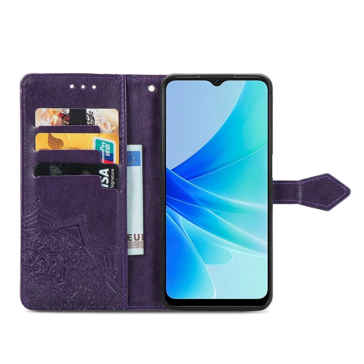 For OPPO  A57 4G Mandala Flower Embossed Leather Phone Case