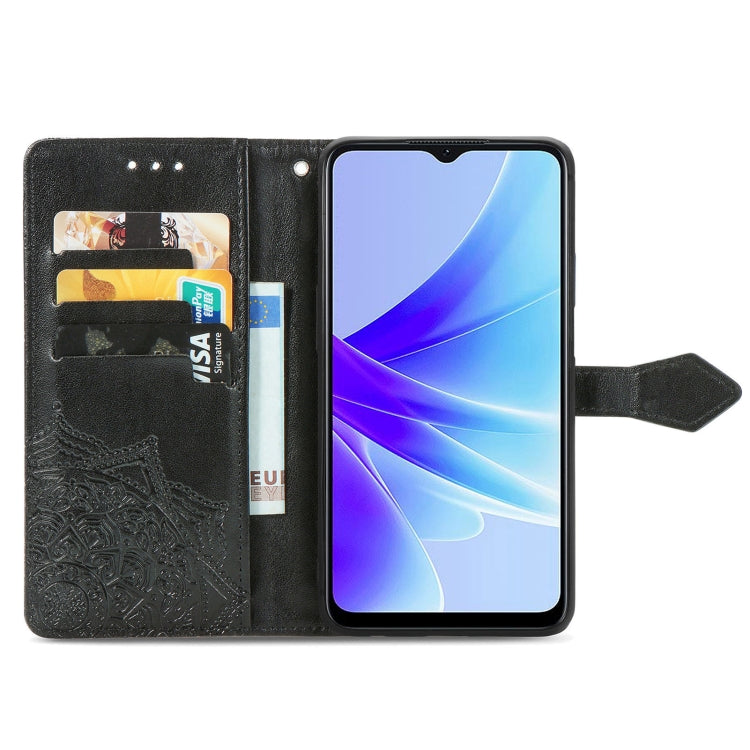 For OPPO A57s Mandala Flower Embossed Leather Phone Case