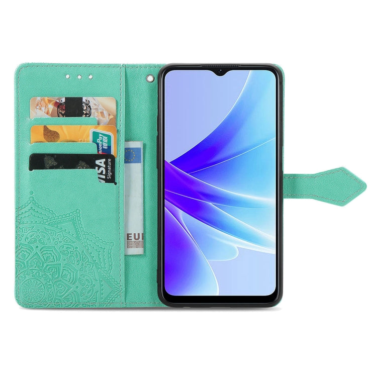 For OPPO A57s Mandala Flower Embossed Leather Phone Case