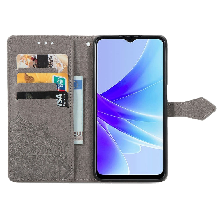 For OPPO A57s Mandala Flower Embossed Leather Phone Case