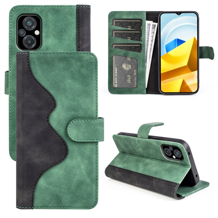 For Xiaomi Poco M5 4G Stitching Horizontal Flip Leather Phone Case