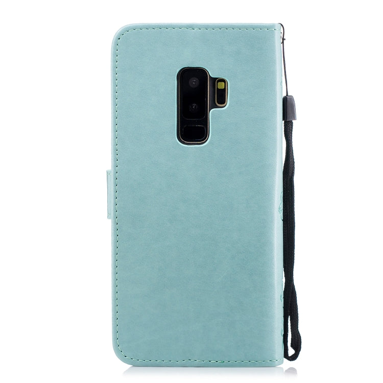 Plum Blossom Pattern Diamond Encrusted Leather Case for Galaxy S9 Plus with Holder & Card Slots
