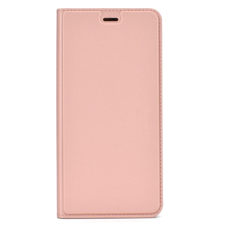 Electric Pressed Plain Texture Ultra-thin Magnetic Suction TPU + PU Leather Case with Holder & Card Slot for Galaxy A50