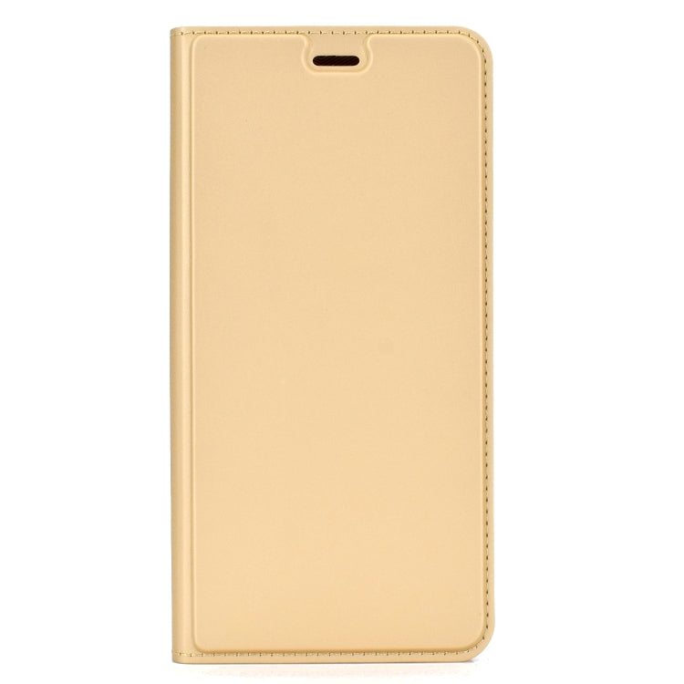 Electric Pressed Plain Texture Ultra-thin Magnetic Suction TPU + PU Leather Case with Holder & Card Slot for Galaxy A50