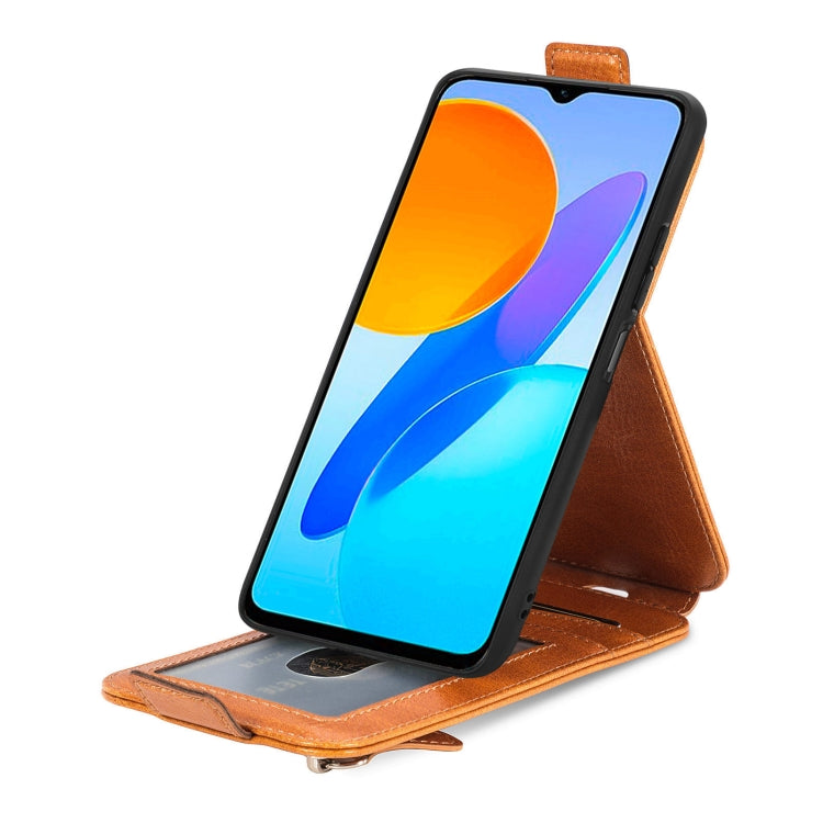 For Honor X8 5G Zipper Wallet Vertical Flip Leather Phone Case