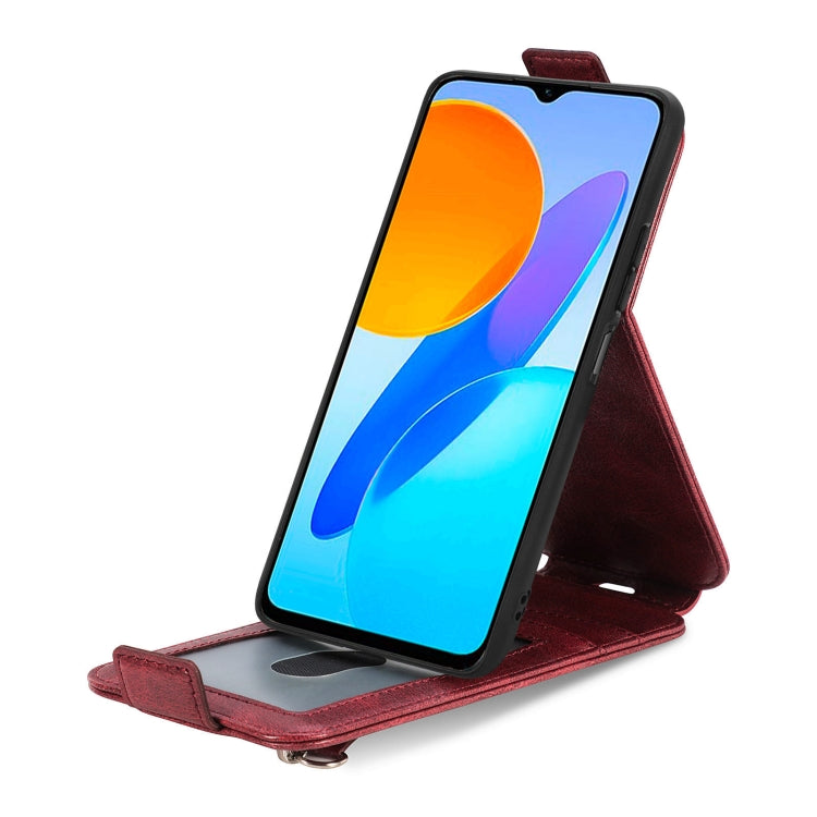 For Honor X8 5G Zipper Wallet Vertical Flip Leather Phone Case