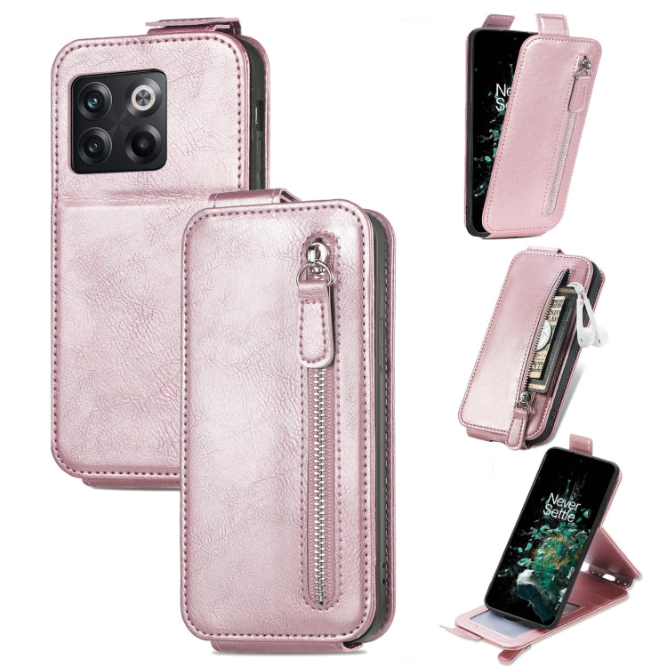For OnePlus 10T Zipper Wallet Vertical Flip Leather Phone Case