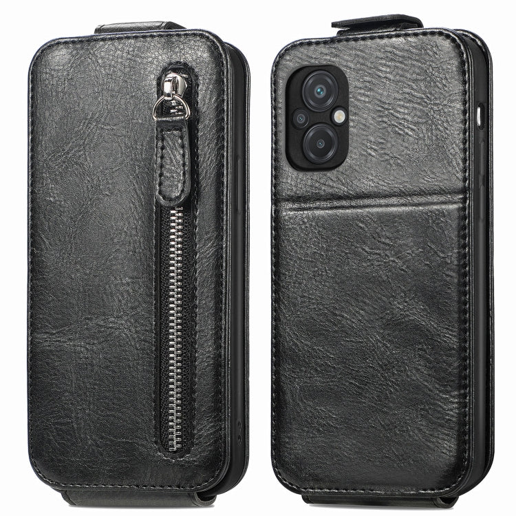 For Xiaomi Poco M5 Zipper Wallet Vertical Flip Leather Phone Case