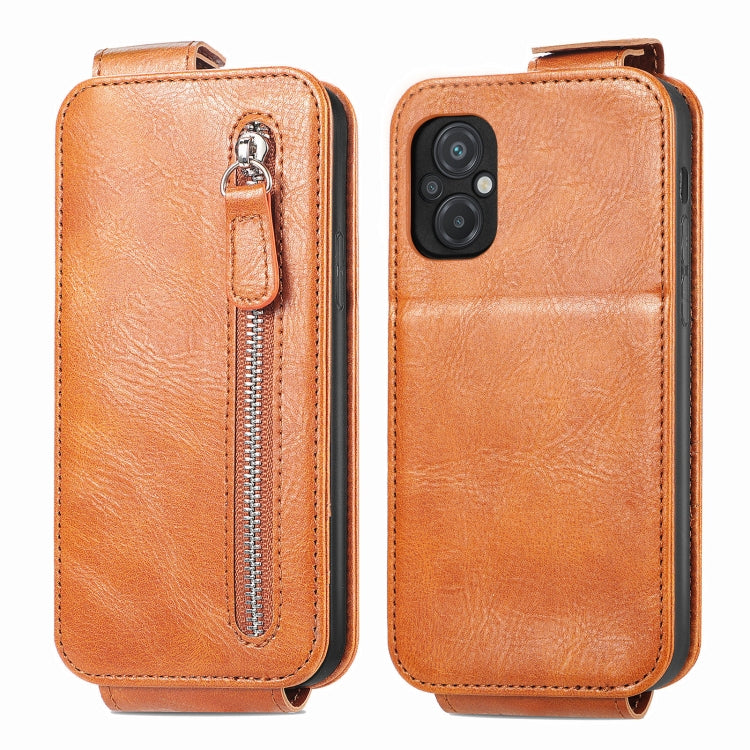For Xiaomi Poco M5 Zipper Wallet Vertical Flip Leather Phone Case
