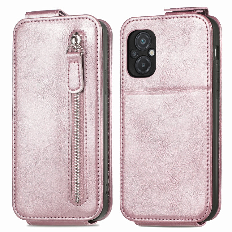 For Xiaomi Poco M5 Zipper Wallet Vertical Flip Leather Phone Case