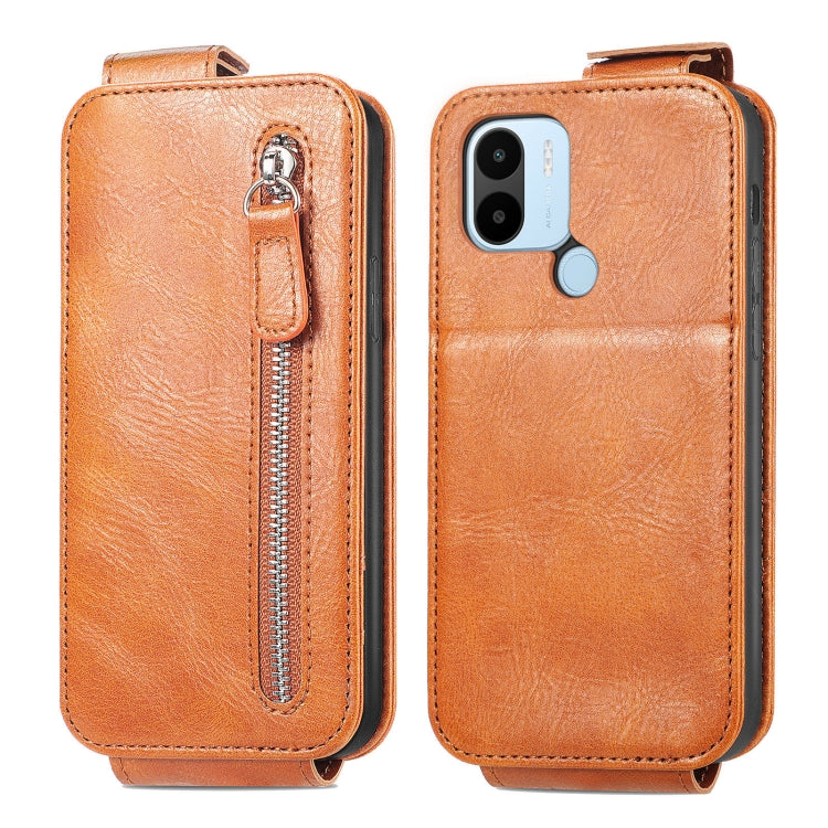 For Xiaomi Redmi A1+ Zipper Wallet Vertical Flip Leather Phone Case