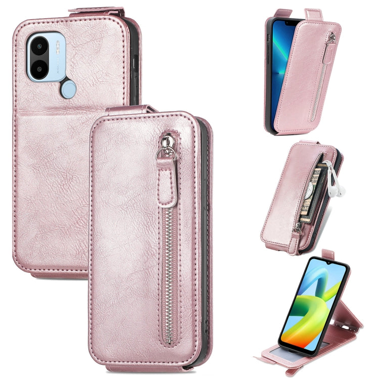 For Xiaomi Redmi A1+ Zipper Wallet Vertical Flip Leather Phone Case