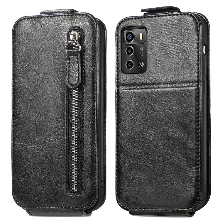For ZTE Blade A72 4G Zipper Wallet Vertical Flip Leather Phone Case