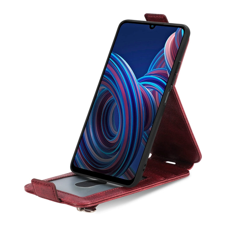 For ZTE Blade A72 4G Zipper Wallet Vertical Flip Leather Phone Case