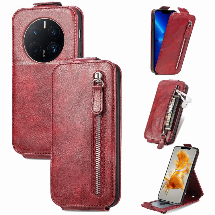 For Huawei Mate 50 Pro Zipper Wallet Vertical Flip Leather Phone Case