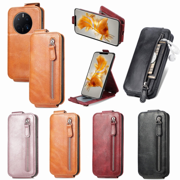 For Huawei Mate 50 Pro Zipper Wallet Vertical Flip Leather Phone Case