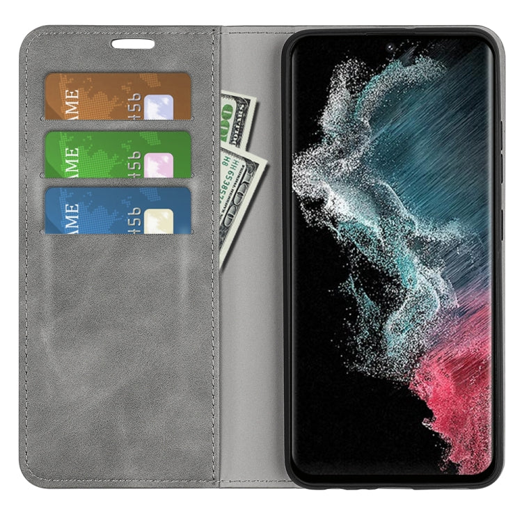 For Samsung Galaxy S23 Ultra 5G Retro-skin Magnetic Suction Leather Phone Case