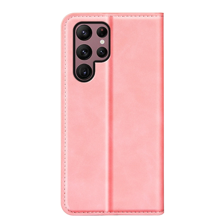 For Samsung Galaxy S23 Ultra 5G Retro-skin Magnetic Suction Leather Phone Case