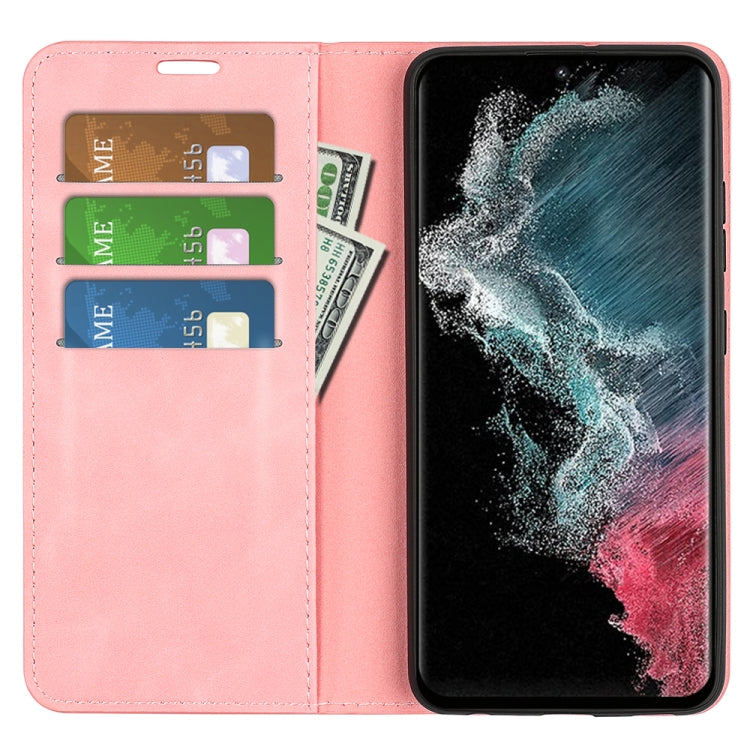 For Samsung Galaxy S23 Ultra 5G Retro-skin Magnetic Suction Leather Phone Case