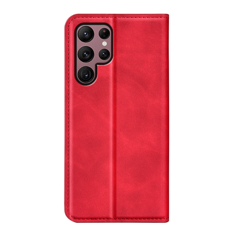 For Samsung Galaxy S23 Ultra 5G Retro-skin Magnetic Suction Leather Phone Case