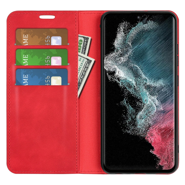 For Samsung Galaxy S23 Ultra 5G Retro-skin Magnetic Suction Leather Phone Case