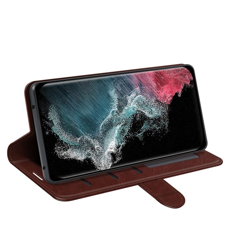 For Samsung Galaxy S23 Ultra 5G R64 Texture Leather Phone Case