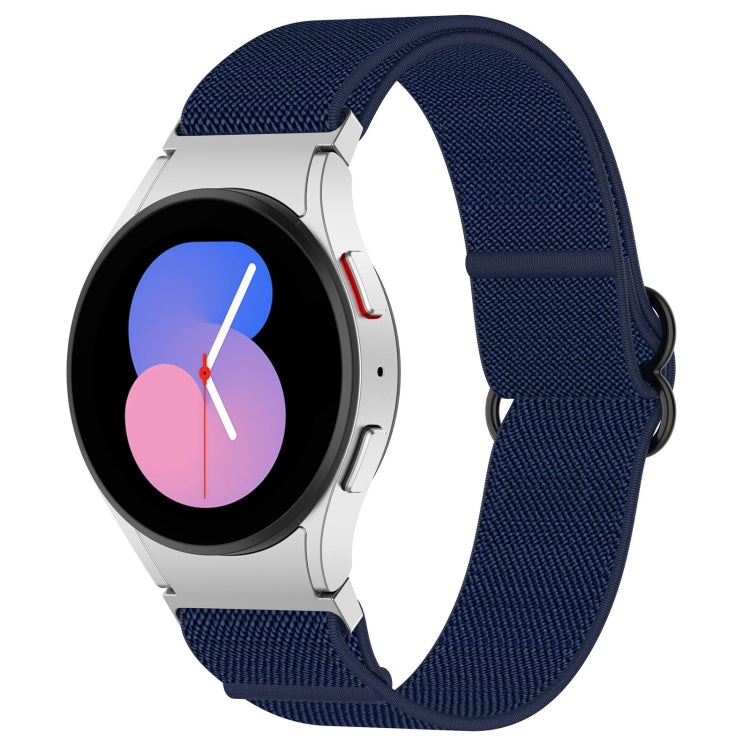 For Samsung Galaxy Watch 5 44mm Nylon Stretch Black Buckle Watch Band