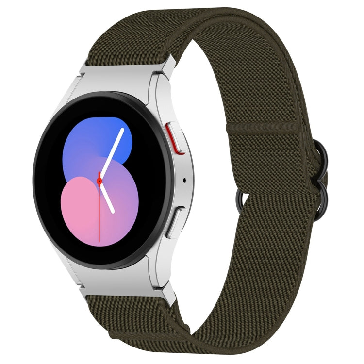 For Samsung Galaxy Watch 5 40mm Nylon Stretch Black Buckle Watch Band