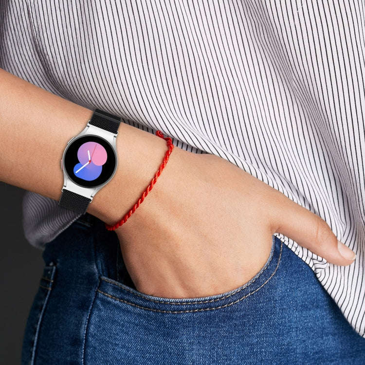 For Samsung Galaxy Watch 5 40mm Nylon Stretch Black Buckle Watch Band