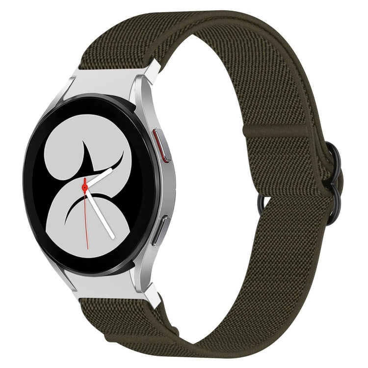 For Samsung Galaxy Watch 4 44mm Nylon Stretch Black Buckle Watch Band