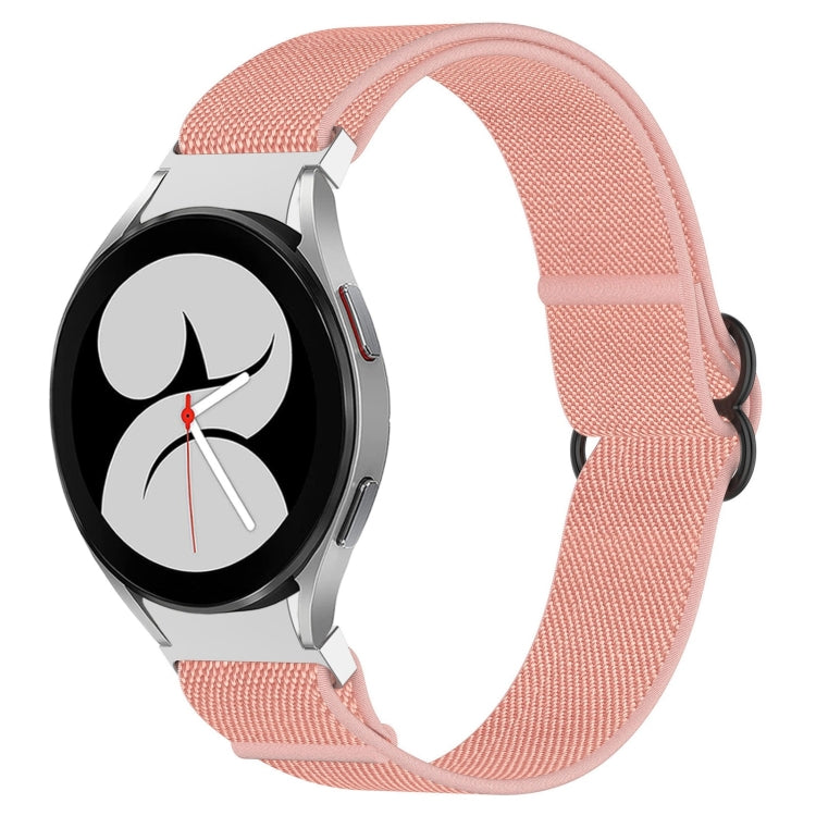 For Samsung Galaxy Watch 4 44mm Nylon Stretch Black Buckle Watch Band