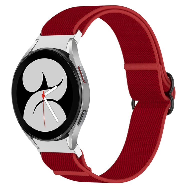 For Samsung Galaxy Watch 4 44mm Nylon Stretch Black Buckle Watch Band