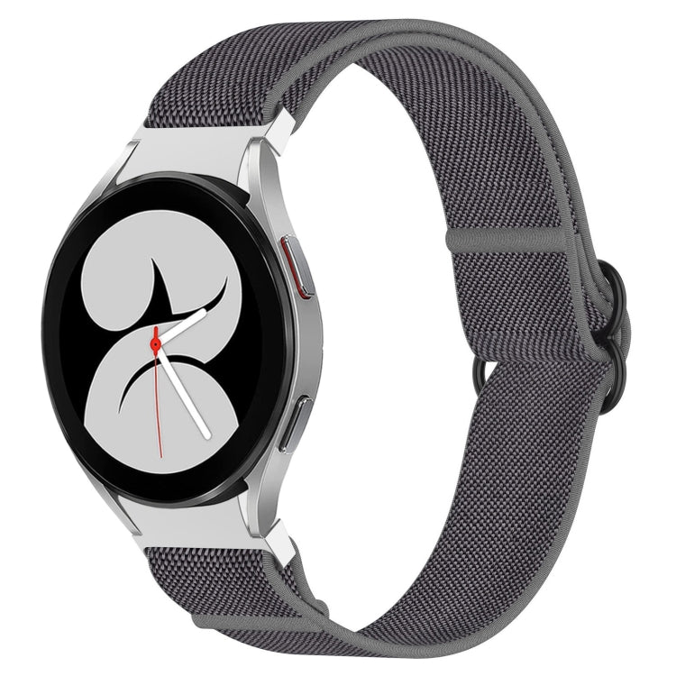 For Samsung Galaxy Watch 4 44mm Nylon Stretch Black Buckle Watch Band