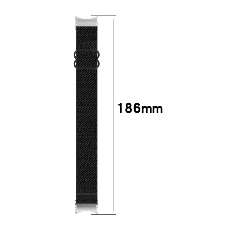 For Samsung Galaxy Watch 4 40mm Nylon Stretch Black Buckle Watch Band
