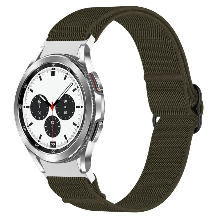 For Samsung Galaxy Watch 4 Classic 46mm Nylon Stretch Black Buckle Watch Band