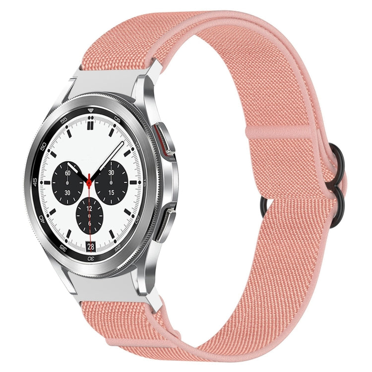 For Samsung Galaxy Watch 4 Classic 46mm Nylon Stretch Black Buckle Watch Band