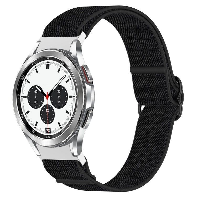 For Samsung Galaxy Watch 4 Classic 46mm Nylon Stretch Black Buckle Watch Band