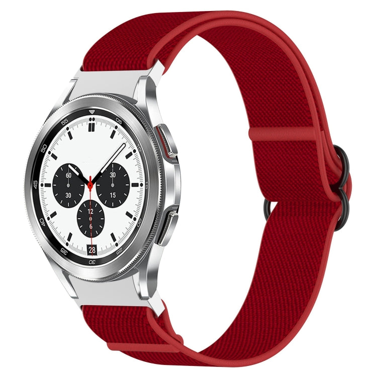 For Samsung Galaxy Watch 4 Classic 46mm Nylon Stretch Black Buckle Watch Band