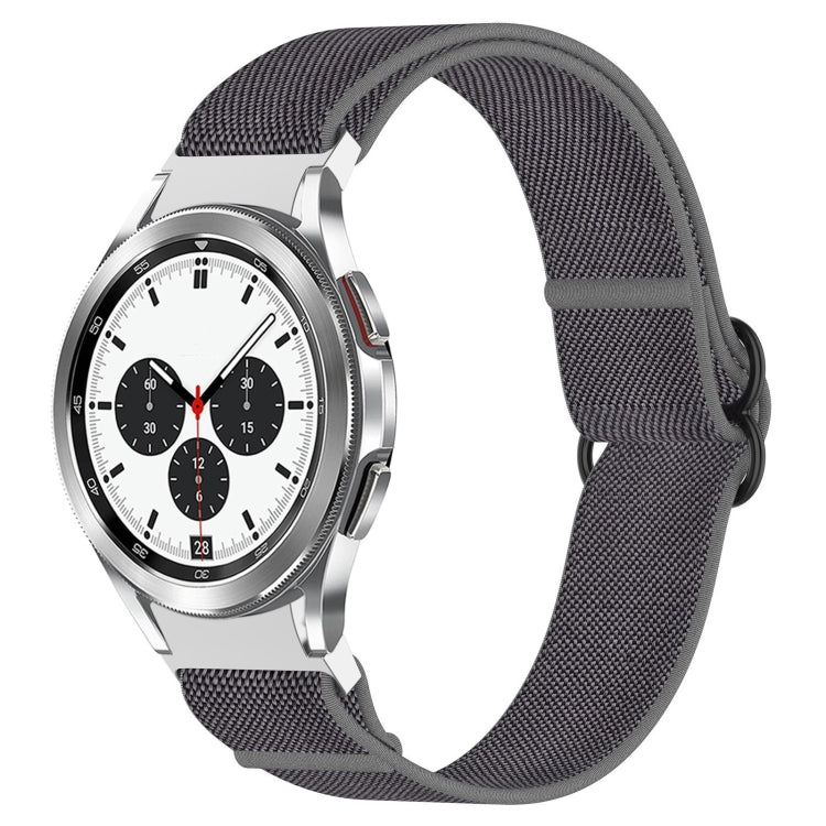 For Samsung Galaxy Watch 4 Classic 46mm Nylon Stretch Black Buckle Watch Band