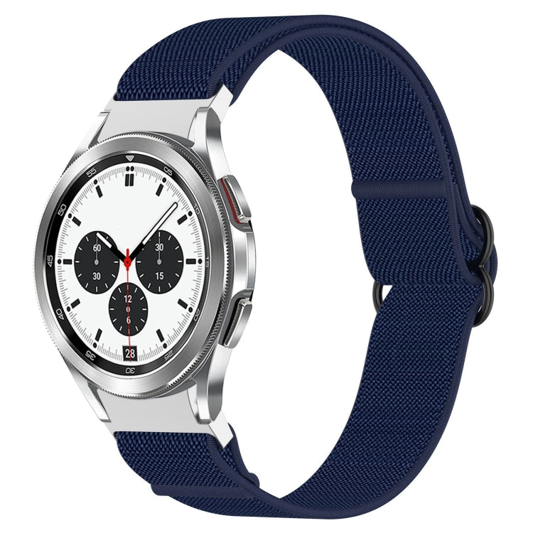 For Samsung Galaxy Watch 4 Classic 46mm Nylon Stretch Black Buckle Watch Band