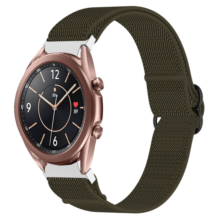 For Samsung Galaxy Watch 3 41mm Nylon Stretch Black Buckle Watch Band