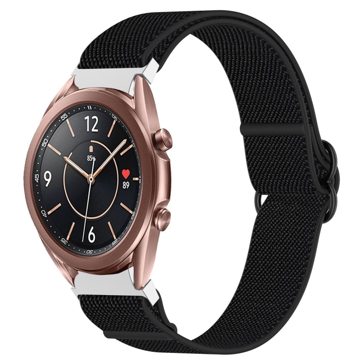 For Samsung Galaxy Watch 3 41mm Nylon Stretch Black Buckle Watch Band