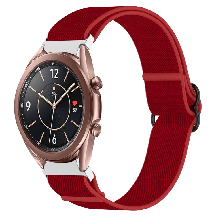 For Samsung Galaxy Watch 3 41mm Nylon Stretch Black Buckle Watch Band